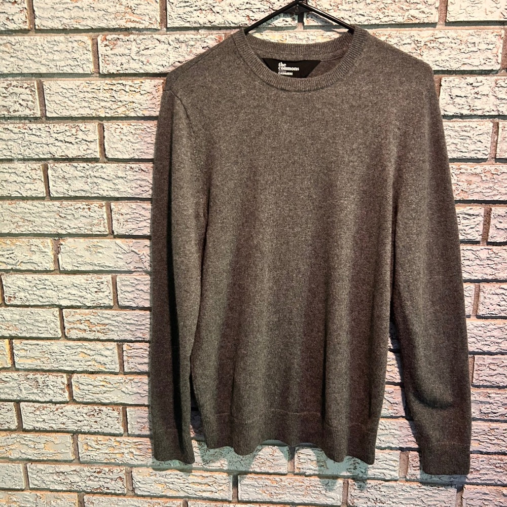 The Commons Cashmere Crewneck Sweater Mens Medium Gray Knit MGS10415